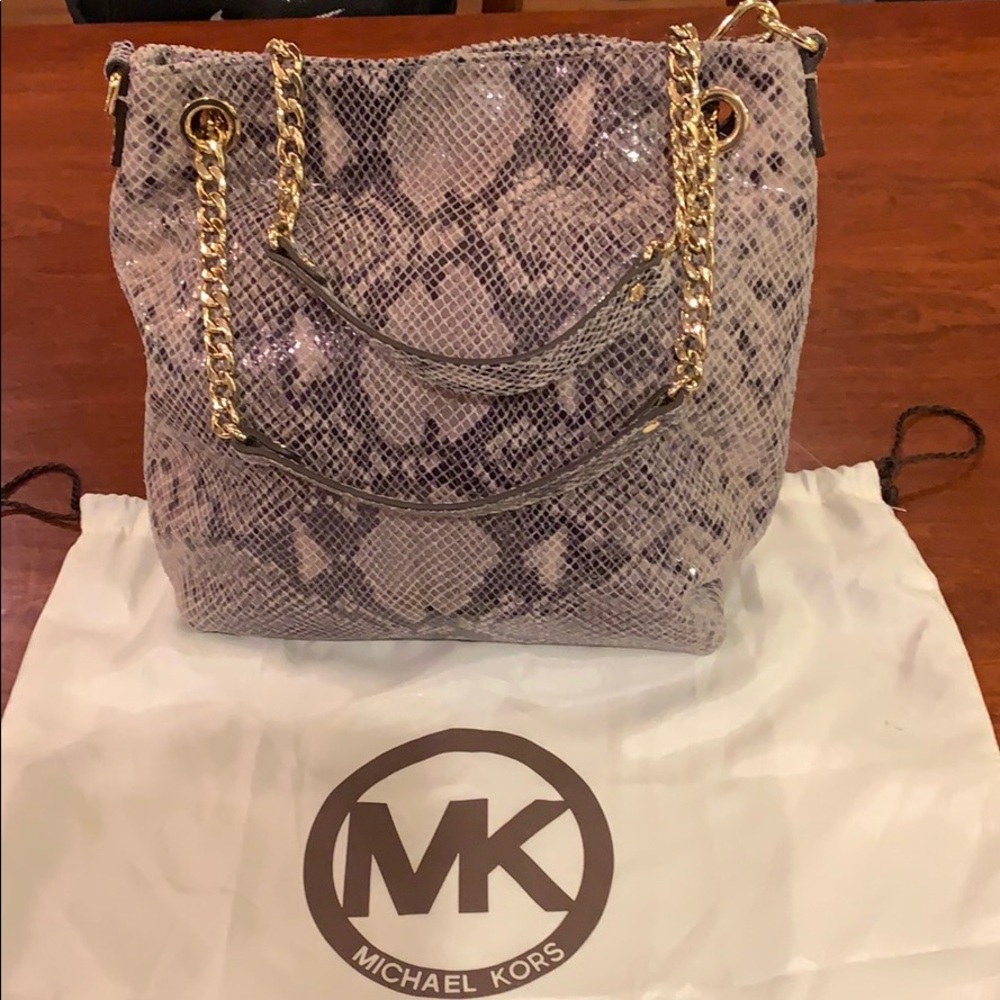 Michael Kors Python Leather Small Tote - image 1